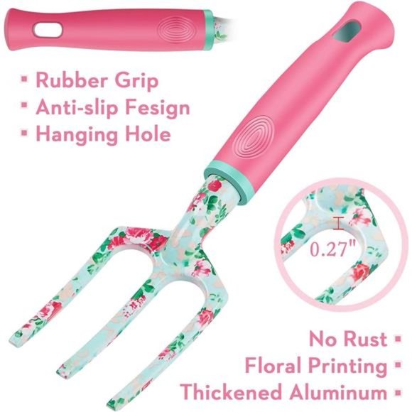 Gardening Tools, 8 Pcs Heavy Duty Floral Garden Tool Se for Women Rose Red - Picture 4 of 6